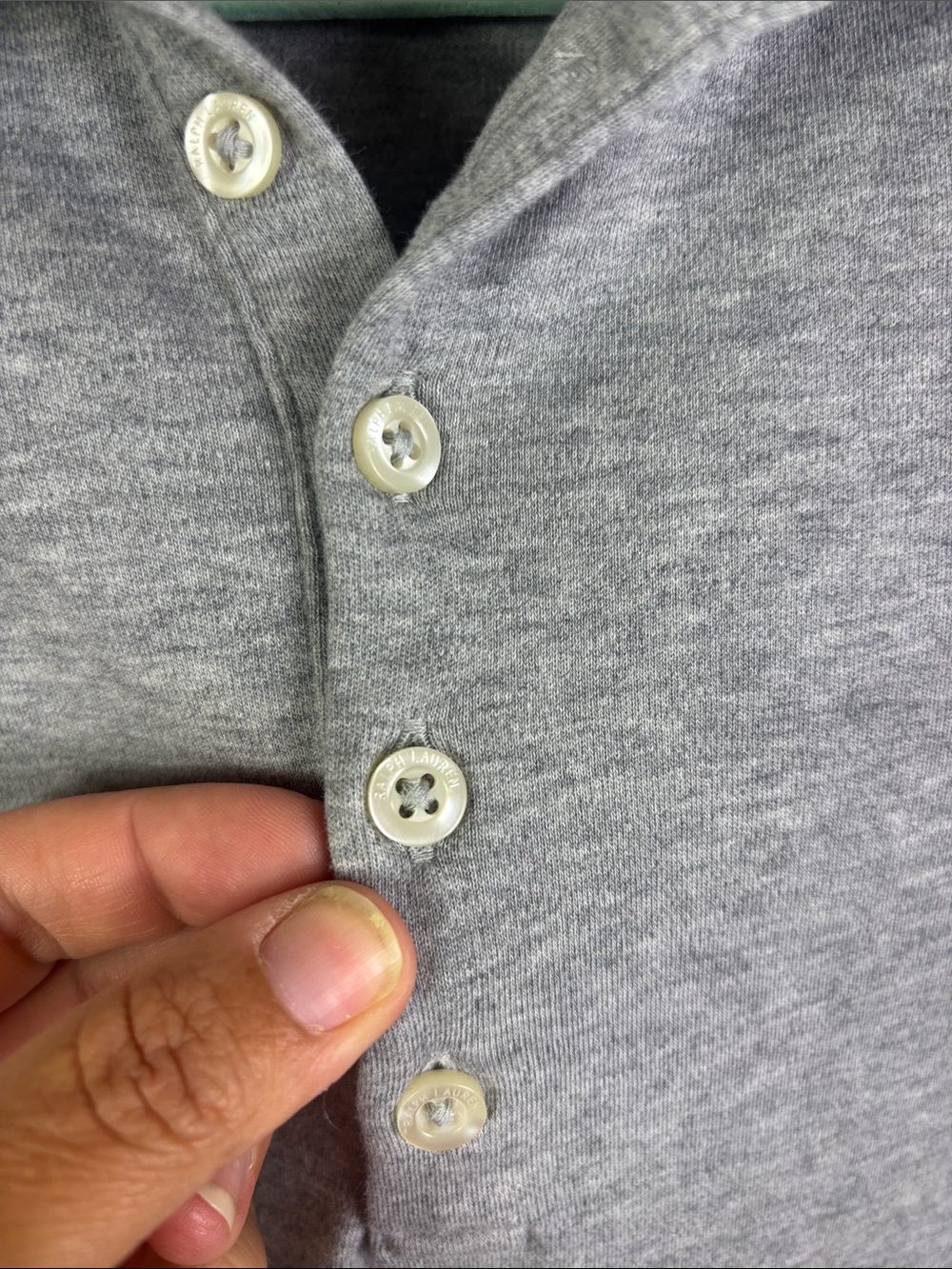 Ralph Lauren Partial Button Down Collared Mini Shirt Dress Grey size Medium - Picture 7 of 10